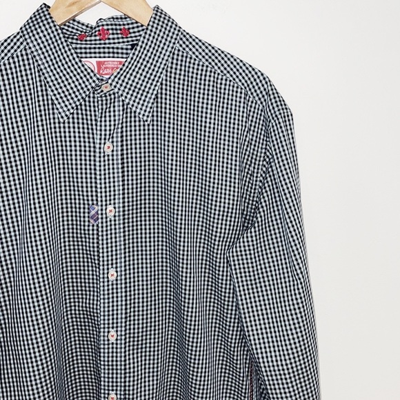 ROBERT GRAHAM Button Down Shirt Black & Gray Check Size XL EUC - Picture 4 of 8